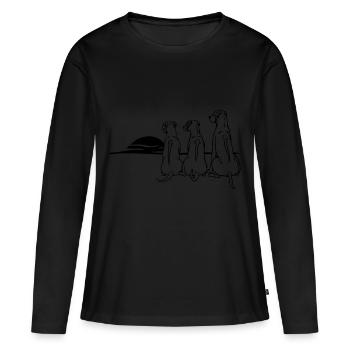 3 Ridgeback - T-shirt manches longues Premium bio Femme - noir - Devant - Julia (174cm)