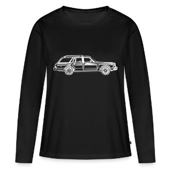 Longue voiture combinée - T-shirt manches longues Premium bio Femme - noir - Devant - Julia (174cm)
