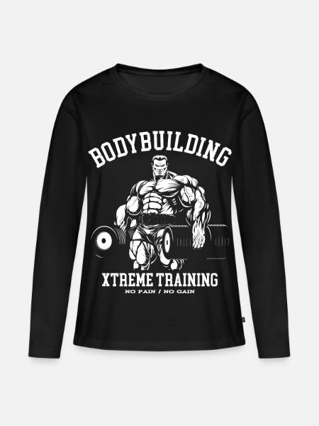 Bodybuilding Fitness-Studio - Frauen Premium Bio Langarmshirt - Schwarz