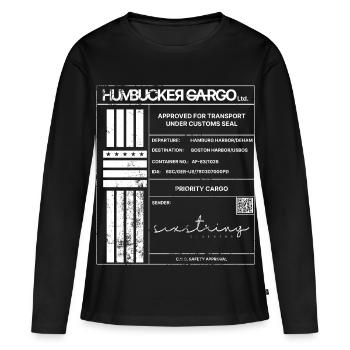 Étiquette d’expédition, blanche - T-shirt manches longues Premium bio Femme - noir - Devant - Julia (174cm)