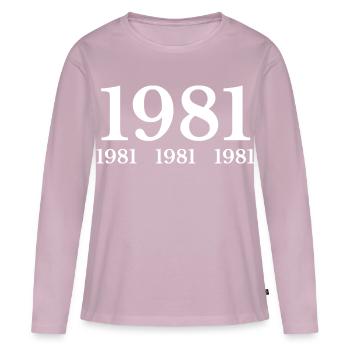 1981 - Frauen Premium Bio Langarmshirt - Altrosa - Vorne - Julia (174cm)