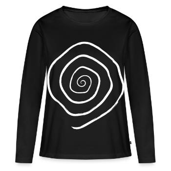 spirale - T-shirt manches longues Premium bio Femme - noir - Devant - Julia (174cm)
