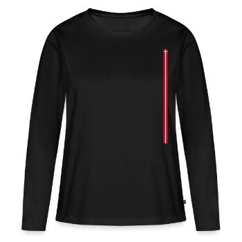 Denmark Flag Style Stripes - Women's Premium Organic Long Sleeve Shirt - black - Front - Julia (174cm)