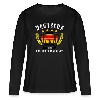 équipe nationale Sauf - T-shirt manches longues Premium bio Femme - noir - Devant - Julia (174cm)