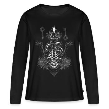 White illumination - T-shirt manches longues Premium bio Femme - noir - Devant - Julia (174cm)