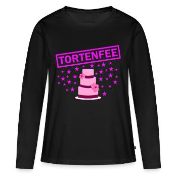 Tortenfee pink - Frauen Premium Bio Langarmshirt - Schwarz - Vorne - Julia (174cm)