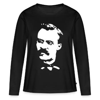 Friedrich Nietzsche - T-shirt manches longues Premium bio Femme - noir - Devant - Julia (174cm)