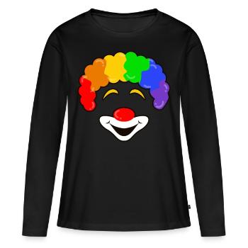 Rainbow Clown Smiling Halloween Jester Joker Face Dark - Women's Premium Organic Long Sleeve Shirt - black - Front - Julia (174cm)