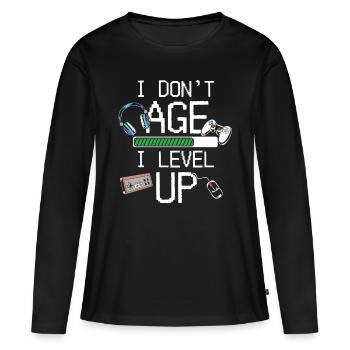 Joueur de joueur de joueur cadeau de joueur - T-shirt manches longues Premium bio Femme - noir - Devant - Julia (174cm)