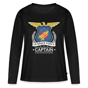 US Space Force Crew Member Art for Spaceship - Women's Premium Organic Long Sleeve Shirt - black - Front - Julia (174cm)