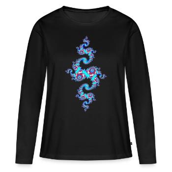Julia Fraktal - T-shirt manches longues Premium bio Femme - noir - Devant - Julia (174cm)