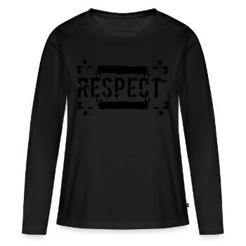 respect - T-shirt manches longues Premium bio Femme - noir - Devant - Julia (174cm)