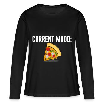 Pizza d'humeur actuelle - design lumineux - T-shirt manches longues Premium bio Femme - noir - Devant - Julia (174cm)