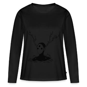 Geist - Frauen Premium Bio Langarmshirt - Schwarz - Vorne - Julia (174cm)
