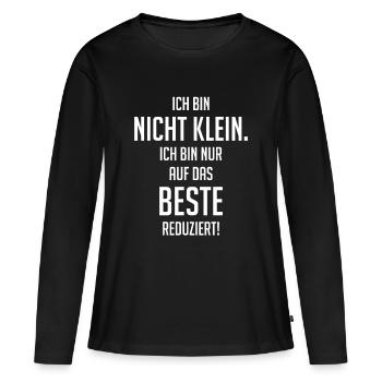 Je ne suis pas petite .. - T-shirt manches longues Premium bio Femme - noir - Devant - Julia (174cm)