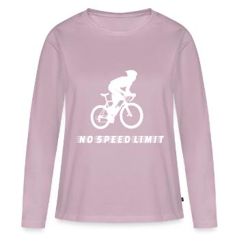 Rennrad No Speed Limit - Tirol Alpen Ausfahrt - Frauen Premium Bio Langarmshirt - Altrosa - Vorne - Julia (174cm)