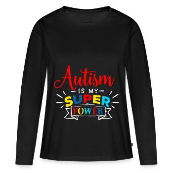 Autisme cadeau Asperger Parents Awareness Fort - T-shirt manches longues Premium bio Femme - noir - Devant - Julia (174cm)