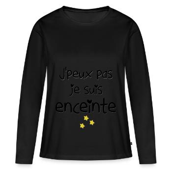 jpeux pas je suis enceinte - T-shirt manches longues Premium bio Femme - noir - Devant - Julia (174cm)