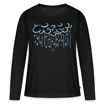 Donnerwetter - Rain - Cloud - Clouds - Gift - T-shirt manches longues Premium bio Femme - noir - Devant - Julia (174cm)