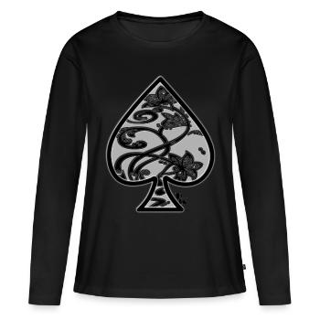 as de pique by dk - T-shirt manches longues Premium bio Femme - noir - Devant - Julia (174cm)