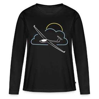 Segelflieger Segelflugzeug gleiten Geschenk Tshirt - Frauen Premium Bio Langarmshirt - Schwarz - Vorne - Julia (174cm)