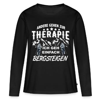 Bergsteigen - Frauen Premium Bio Langarmshirt - Schwarz - Vorne - Julia (174cm)