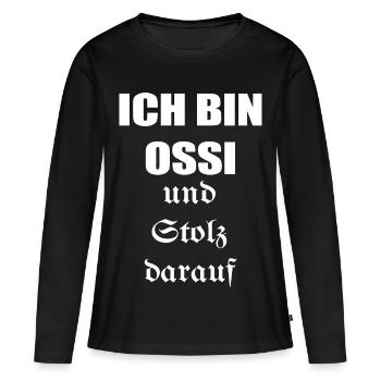 Je suis un Ossi et j’en suis fier - T-shirt manches longues Premium bio Femme - noir - Devant - Julia (174cm)
