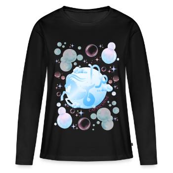 Steinbock-Frau – Astrologiegeschenk - Frauen Premium Bio Langarmshirt - Schwarz - Vorne - Julia (174cm)