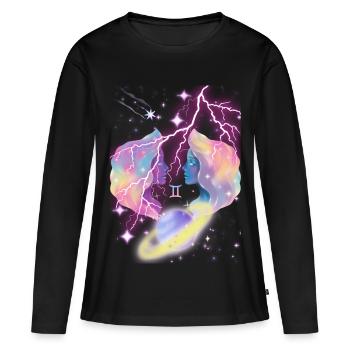 Zwillinge – Astrologiegeschenk - Frauen Premium Bio Langarmshirt - Schwarz - Vorne - Julia (174cm)