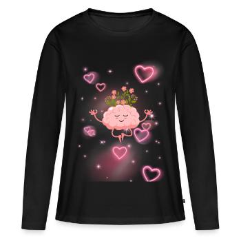 Zen-Einstellung – Wellness-Geschenk - Frauen Premium Bio Langarmshirt - Schwarz - Vorne - Julia (174cm)