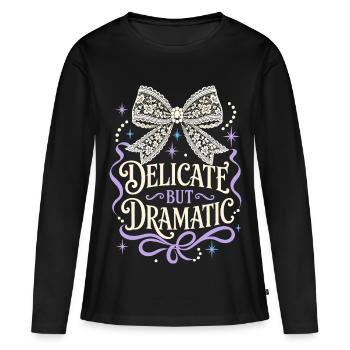 Delicate But Dramatic Schleife - Frauen Premium Bio Langarmshirt - Schwarz - Vorne - Julia (174cm)