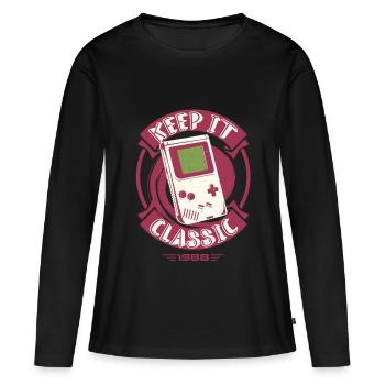 Gamer Classic Games Arcade Retro - Women's Premium Organic Long Sleeve Shirt - black - Front - Julia (174cm)