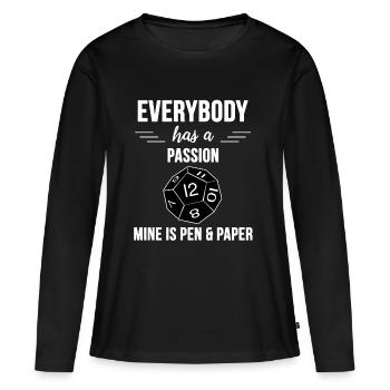 Pen and paper - T-shirt manches longues Premium bio Femme - noir - Devant - Julia (174cm)