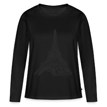tour Eiffel - T-shirt manches longues Premium bio Femme - noir - Devant - Julia (174cm)