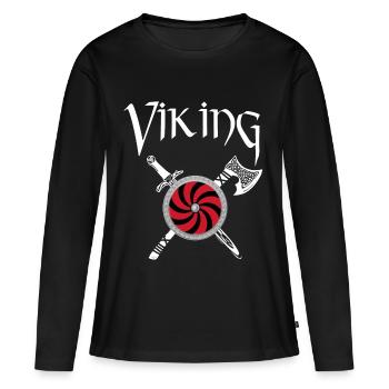 viking viking - T-shirt manches longues Premium bio Femme - noir - Devant - Julia (174cm)