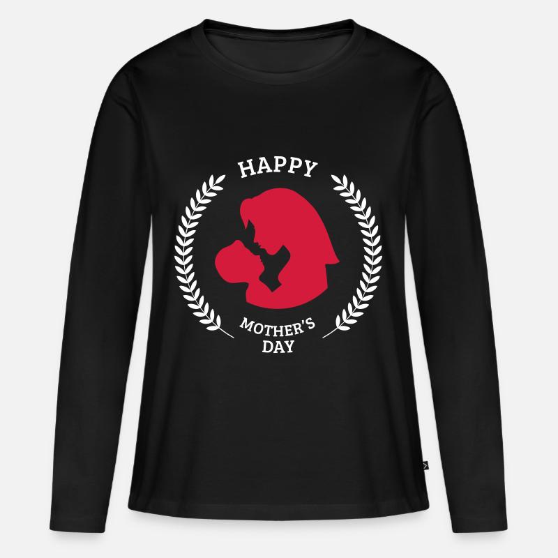 Herzlichen Glückwunsch zum Muttertag - Frauen Premium Bio Langarmshirt - Schwarz