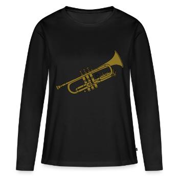 Cuivres trompette 2 - T-shirt manches longues Premium bio Femme - noir - Devant - Julia (174cm)