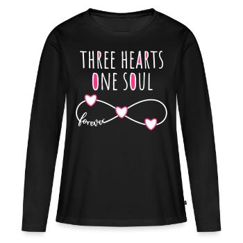 3 Herzen Seele Infinity forever für drei Freunde - Frauen Premium Bio Langarmshirt - Schwarz - Vorne - Julia (174cm)