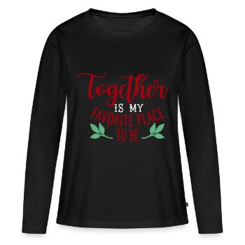 Ensemble est mon endroit préféré pour être un cadeau - T-shirt manches longues Premium bio Femme - noir - Devant - Julia (174cm)