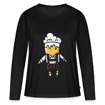 Costume de bière Lederhose - T-shirt manches longues Premium bio Femme - noir - Devant - Julia (174cm)