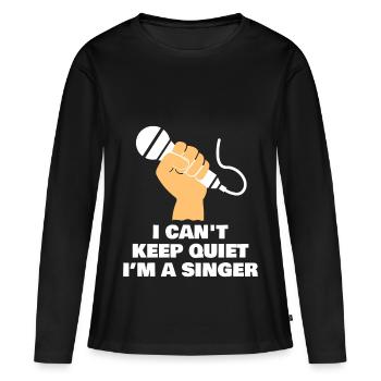 Je suis un chanteur, un chanteur - T-shirt manches longues Premium bio Femme - noir - Devant - Julia (174cm)