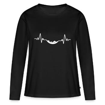 Hamac battement de coeur hamac idée cadeau hamac - T-shirt manches longues Premium bio Femme - noir - Devant - Julia (174cm)