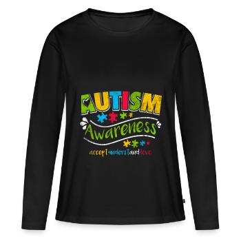 Autisme - T-shirt manches longues Premium bio Femme - noir - Devant - Julia (174cm)