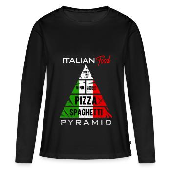 Pasta - Frauen Premium Bio Langarmshirt - Schwarz - Vorne - Julia (174cm)