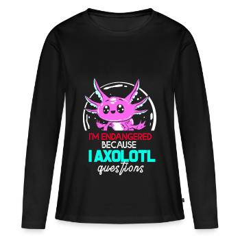 Axolotl Reptile Salamandre Aquarium Kawaii Lurch - T-shirt manches longues Premium bio Femme - noir - Devant - Julia (174cm)