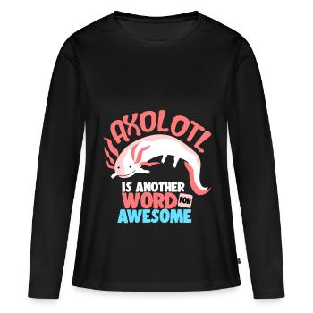 Axolotl Reptile Salamandre Aquarium Kawaii Lurch - T-shirt manches longues Premium bio Femme - noir - Devant - Julia (174cm)