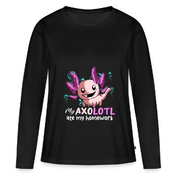 Axolotl Reptile Salamandre Aquarium Kawaii Lurch - T-shirt manches longues Premium bio Femme - noir - Devant - Julia (174cm)