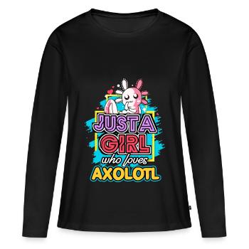 Axolotl Reptile Salamandre Aquarium Kawaii Lurch - T-shirt manches longues Premium bio Femme - noir - Devant - Julia (174cm)