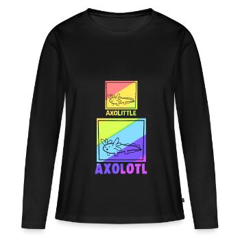 Axolotl Reptile Salamandre Aquarium Kawaii Lurch - T-shirt manches longues Premium bio Femme - noir - Devant - Julia (174cm)