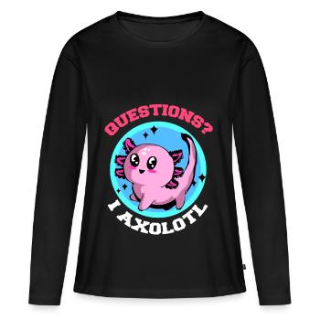 Axolotl Reptile Salamandre Aquarium Kawaii Lurch - T-shirt manches longues Premium bio Femme - noir - Devant - Julia (174cm)